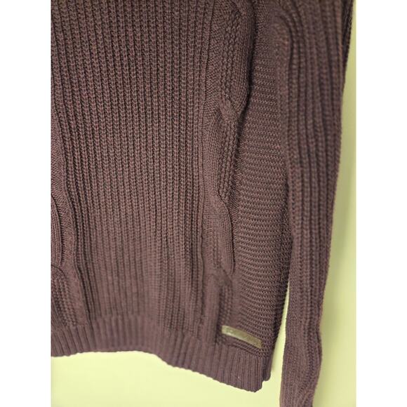 Ted Baker Half Button Mock Neck Knit Sweater Brown Red Undertone Size 2 Small - Picture 3 of 13